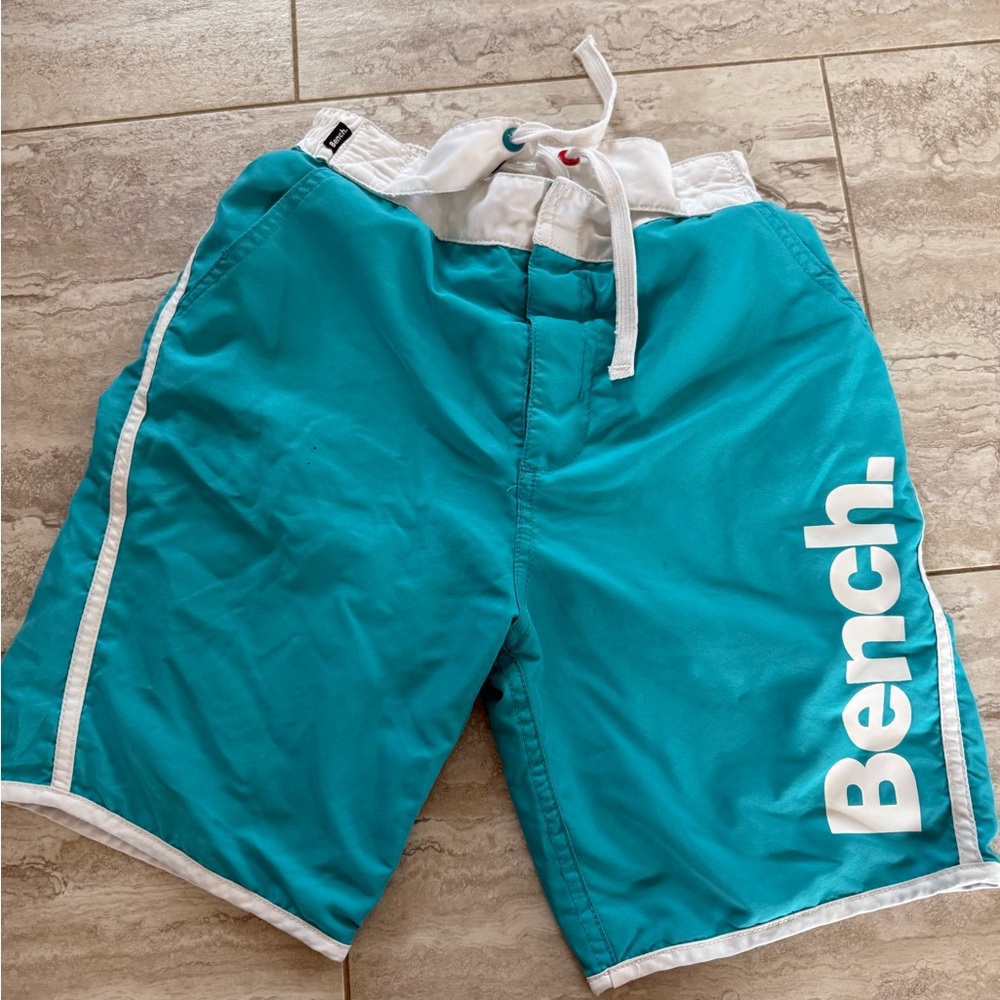 Bench Kids Teal and White Swim Trunks